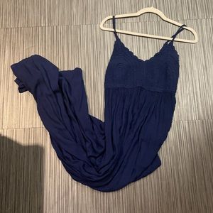 Navy long flowy dress